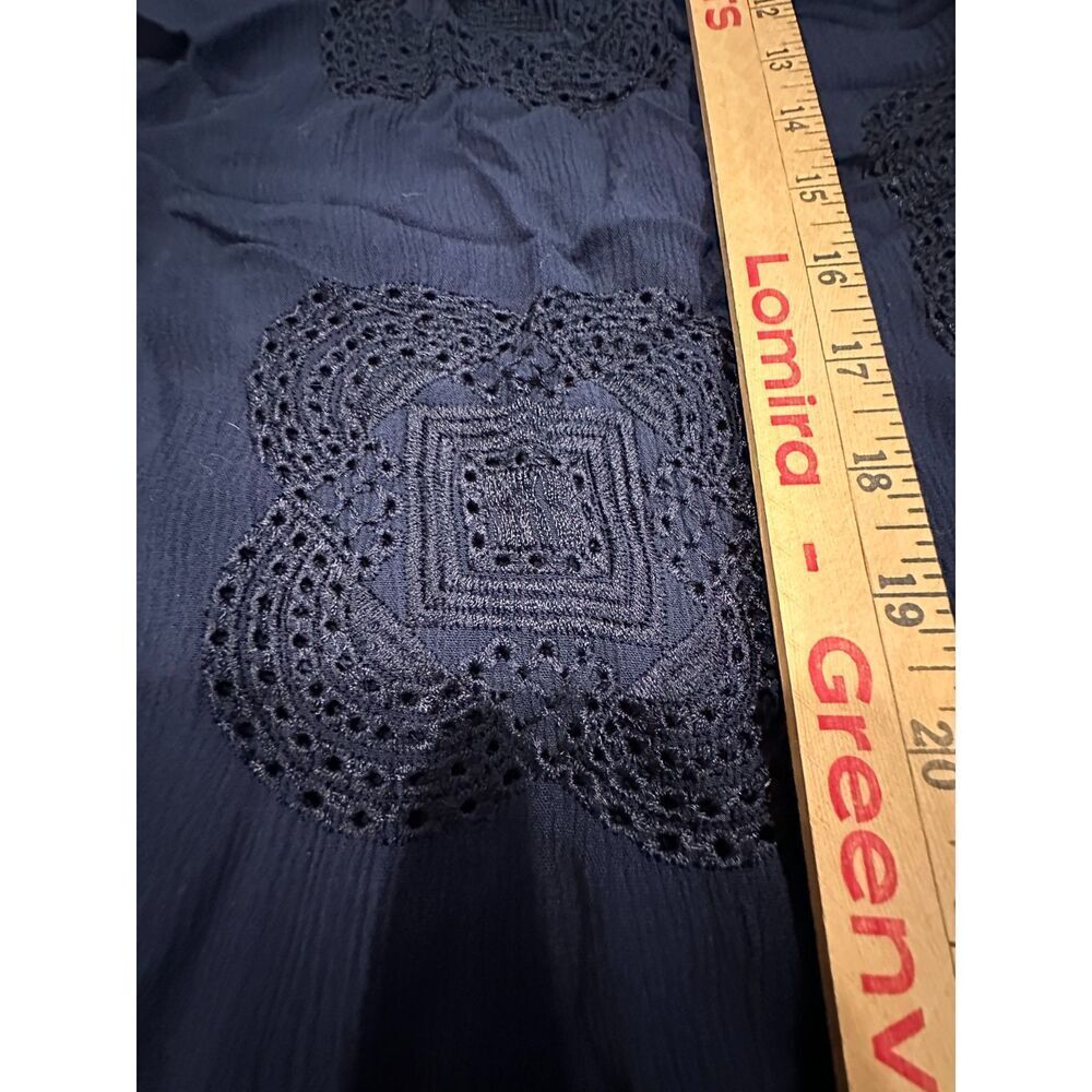 Daniel Rainn Navy Crochet Sleeveless Blouse Size XL - Picture 6 of 6